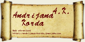 Andrijana Korda vizit kartica
